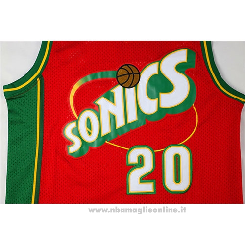 Maglia Seattle SuperSonics Gary Payton NO 20 Historic Throwback Rosso2